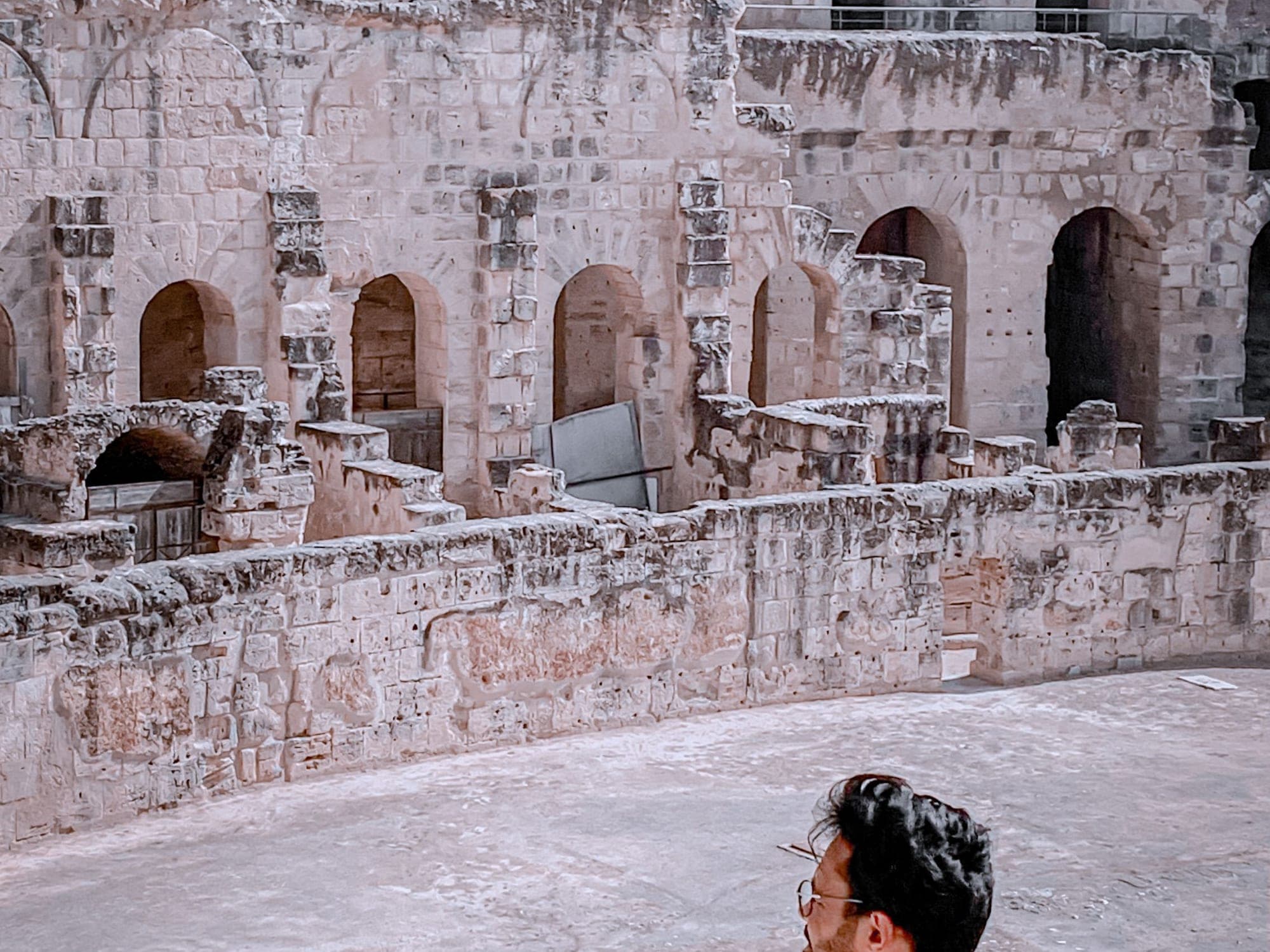 Inside the arena of the El Jem amphitheatre